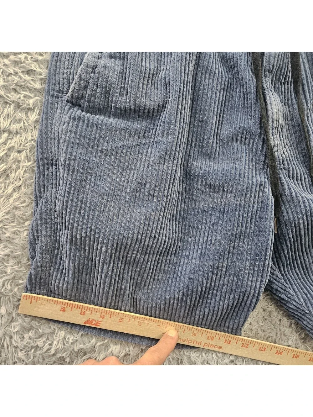 T&C Surf Designs Corduroy Shorts Men 34x7 Blue Cotton Beach Retro Yin & Yang